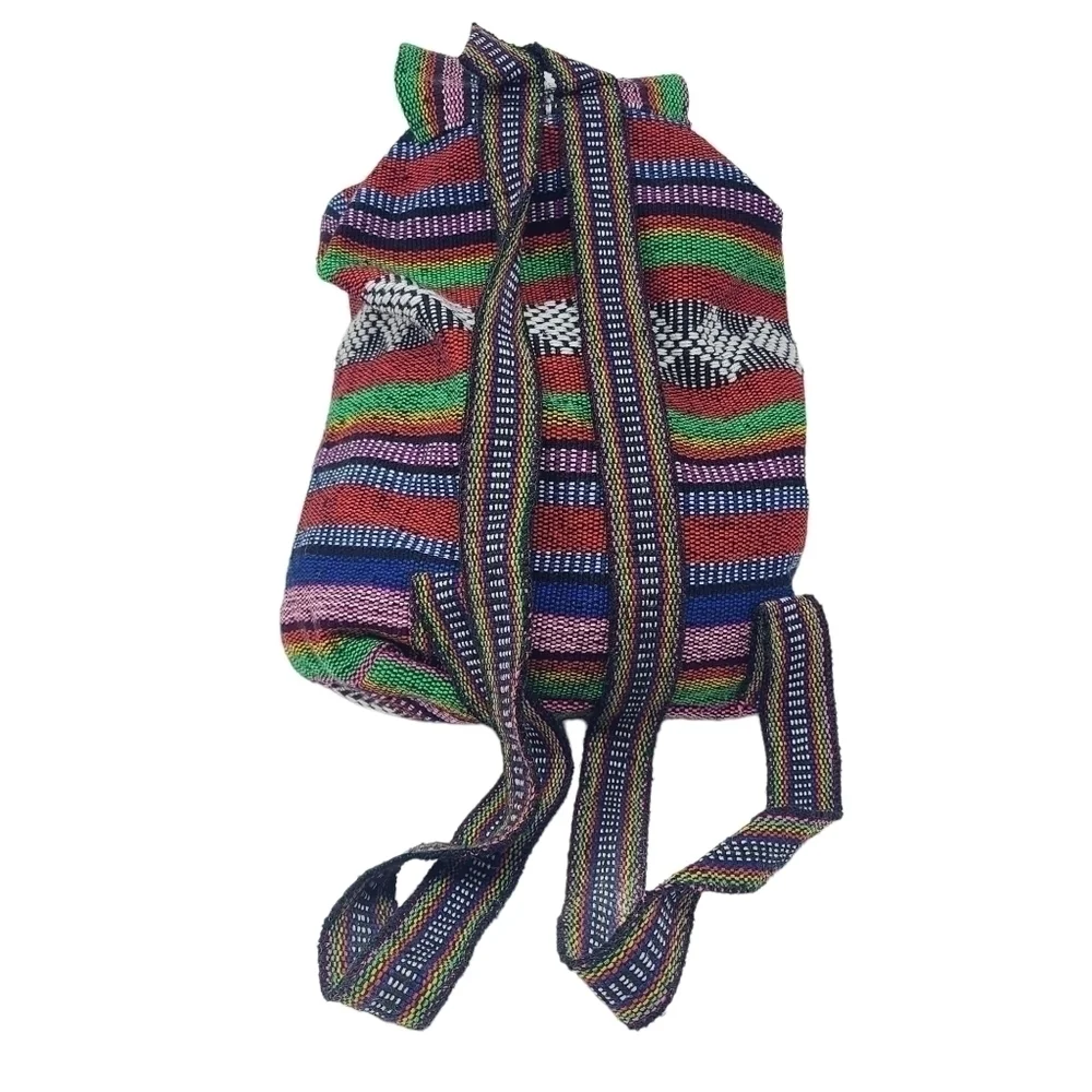 Unbranded | Multicolored Bohemian Baja Fabric Backpack or Bookbag (One Size)